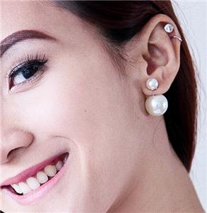 Double Sided Faux Pearl Mise Tribal Front Back High Low Boho Double Sided Faux Pearl Mise En Tribal Front Back High Low Cuff Earrings Rhianna