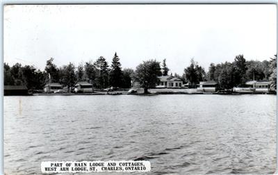 Rppc St Charles Ontario Canada West Arm Lodge Cottages C1950s