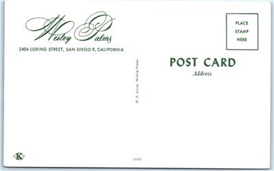 San Diego California Ca Wesley Palms Retirement Community C1960s Postcard Ebay
