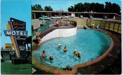 Garden City Ks Kansas Wheat Lands Motel Pool 1957 Roadside