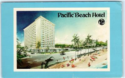 Waikiki Honolulu Hawaii Hi Pacific Beach Hotel Roadside C1960s Waikiki Honolulu Hawaii Hi Pacific