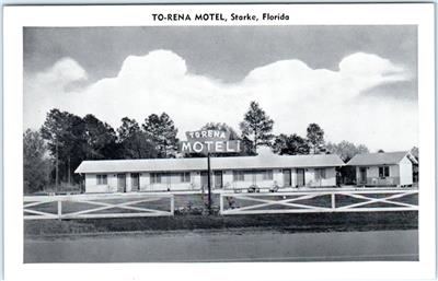 Starke Florida Fl Roadside To Rena Motel Bradford County Ca 1950s Postcard Ebay
