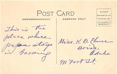 1910s USA photo postcard of Lincoln Inn, Gooding Idaho 1910s USA photo postcard of Lincoln Inn, Gooding Idaho