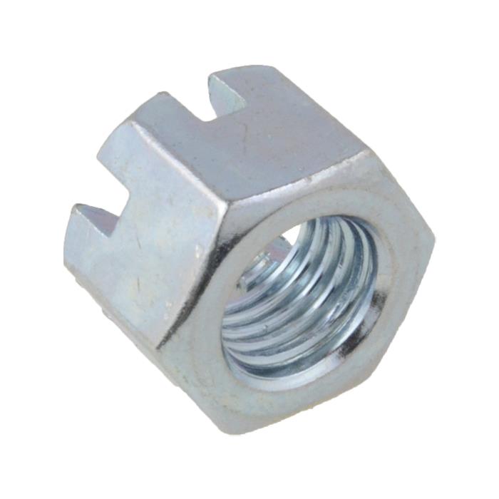 Qty 30 Metric Fine SLOTTED Hex Nut M20 (20mm) 1.50mm Pitch Zinc Castle