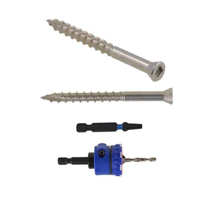 9g (4.5mm) TRIM Head SQUARE Decking Screw Timber Merbau T17 Stainless