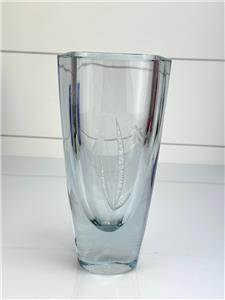 Strombergshyttan Sweden Crystal  Vase、花器 a-hand-engraved-str-