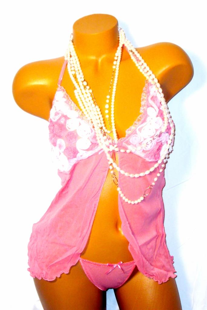 Neu 2 Stk. Leg Avenue Netz Rosen Babydoll einschließlich G-String - Neu in Verpackung - Bild 6 von 6
