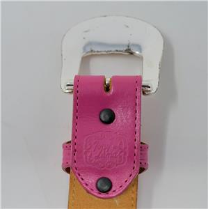 TONY LAMA embossed leather belt rhinestone buckle 34 Tony Lama Pink Leather Western Belt Embossed Rhinestone  main image 2