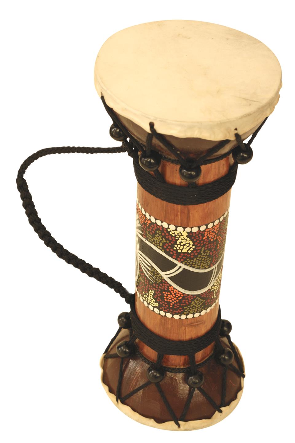 11.5″ Wooden Hand Carved Double Sided Drum Djembe African Wood Decor Kids Gift