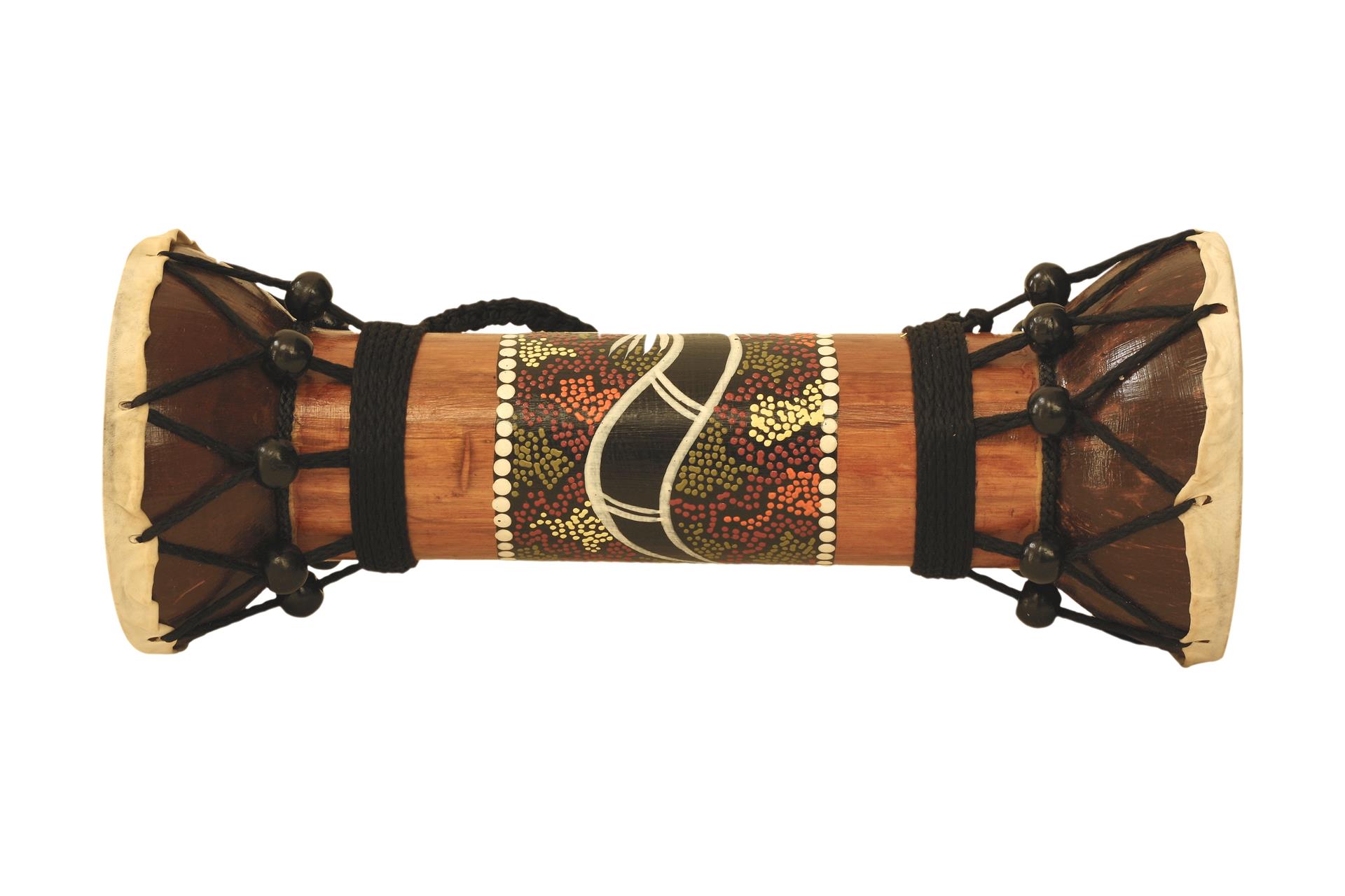 11.5″ Wooden Hand Carved Double Sided Drum Djembe African Wood Decor Kids Gift