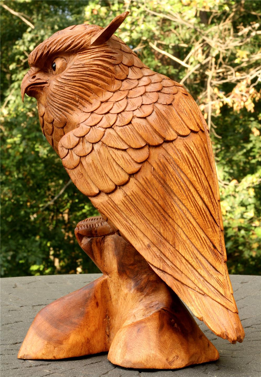 wooden owl figurine