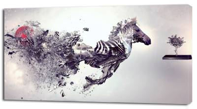4 Sizes Zebra Abstract Art Canvas Print Home Wall Decor Art