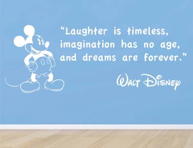 LAUGHTER IS TIMELESS Walt Disney Quote Decal WALL STICKER Art Mickey ...