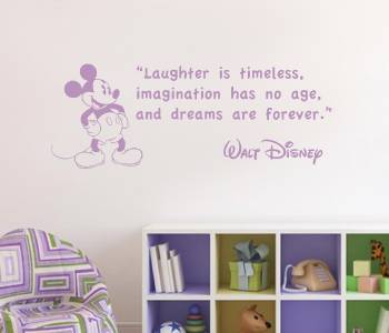 LAUGHTER IS TIMELESS Walt Disney Quote Decal WALL STICKER Art Mickey Mouse SQ63