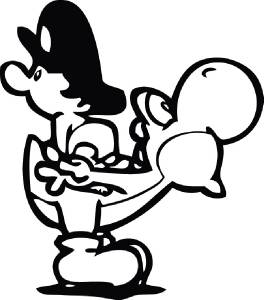 Baby Mario Yoshi Decal Laptop Macbook Mac Pro Air Tattoo Sticker All Sizes M14