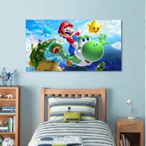 Super Mario Bros Galaxy Canvas Print Home Wall Decor Art Giclee