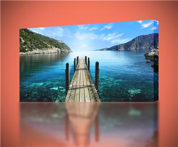 Bridge Into Ocean Canvas Print Wall Decor Giclee Art Nature