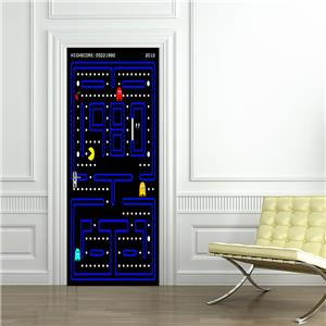 Pacman Classic Game 3d Door Wrap Decal Wall Sticker Home Decor