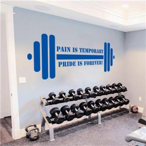Pain Is Temporary Pride Forever Gym Weights Decal Wall Sticker Art Quote Sq118 Ebay