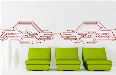 Circuit Board Wall Sticker Decal Art Mural Stencil Silhouette