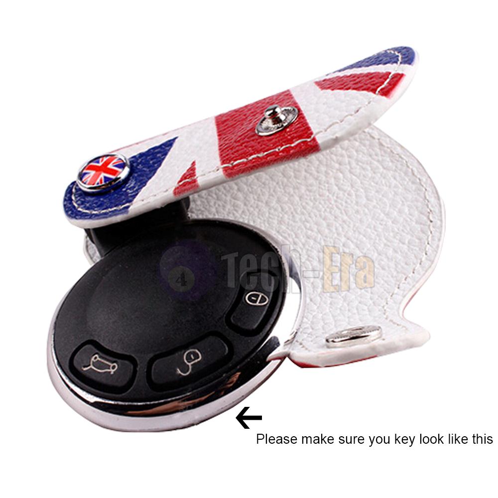 Union Jack Leather Key Fob Holder Cover For 2nd Gen Mini