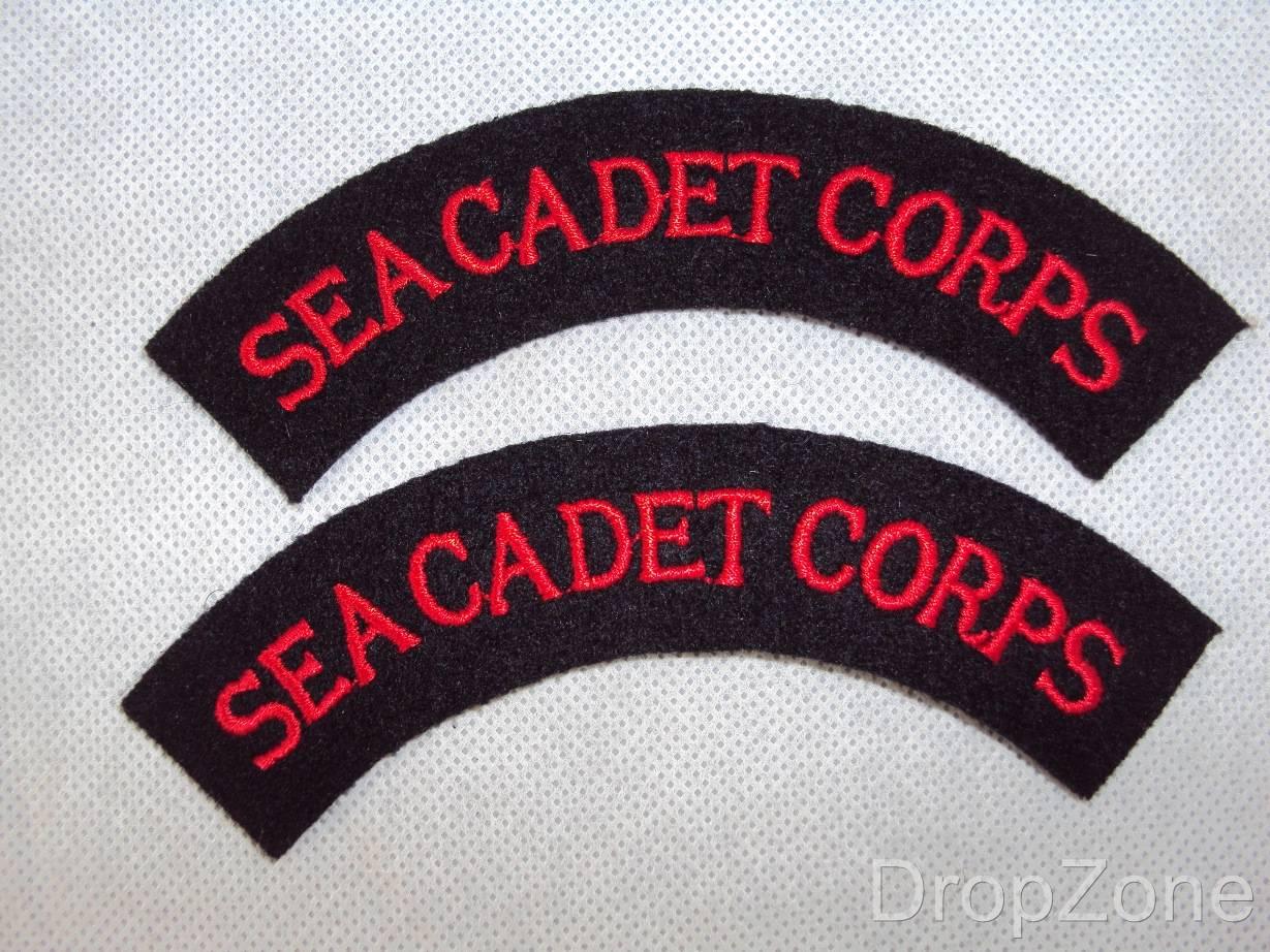 5 x Pairs of Sea Cadet Cloth Shoulder Titles / Badges Red or Gold