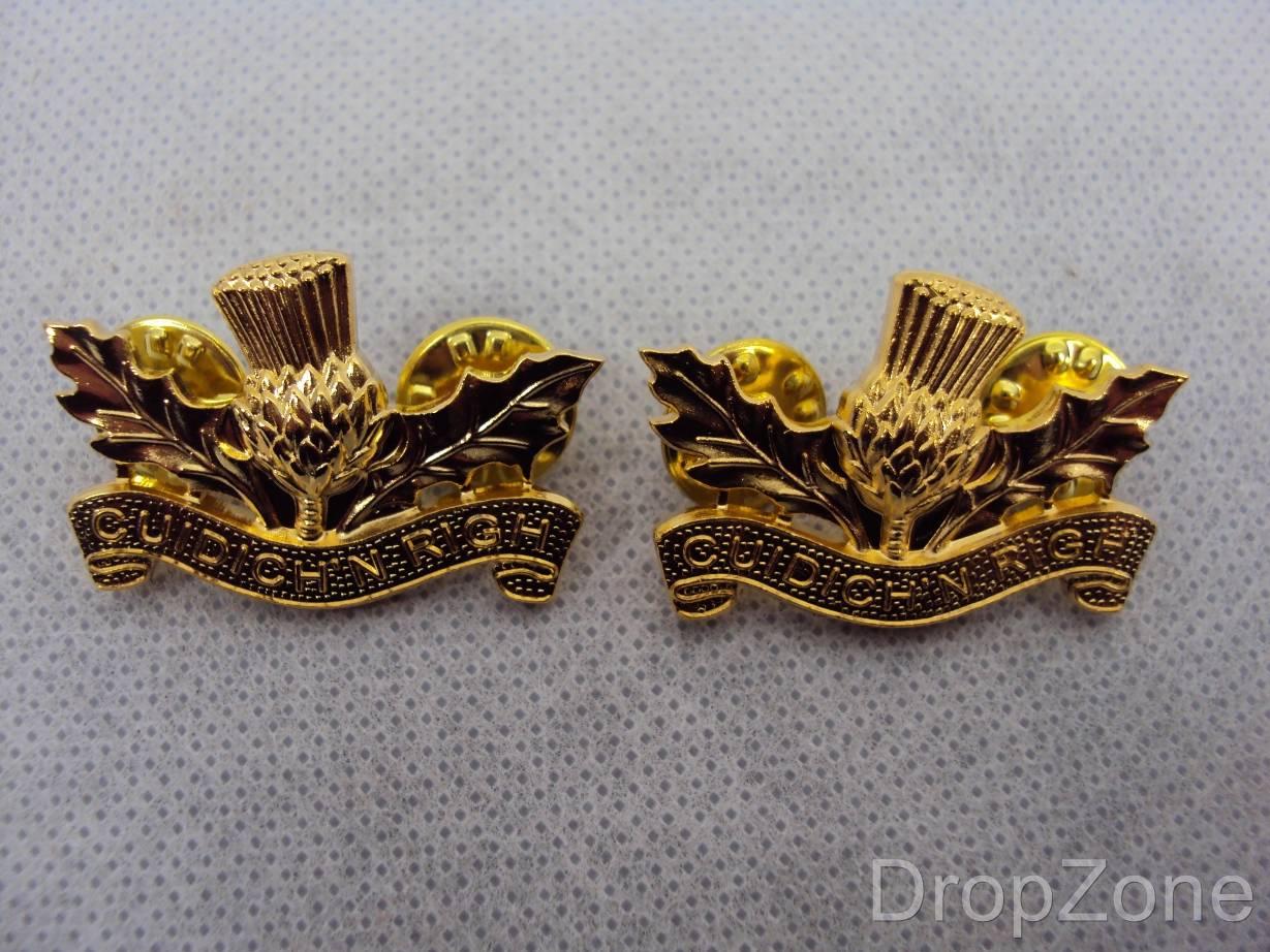 NEW British Royal Regiment Scotland Collar Dogs Badges Officer or Other Ranks