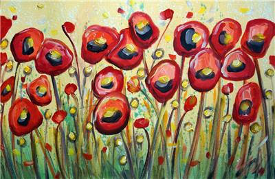 Summer Orange Flowers Original Oil Painting Impressionist