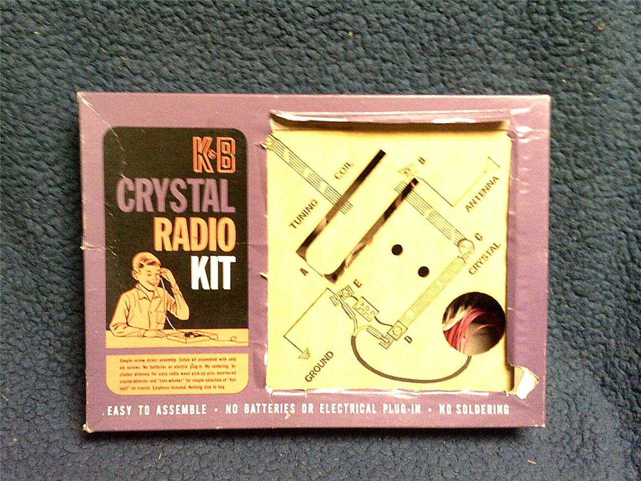 Vintage 1954 K&B Crystal Radio Kit VERY RARE KIT! | eBay