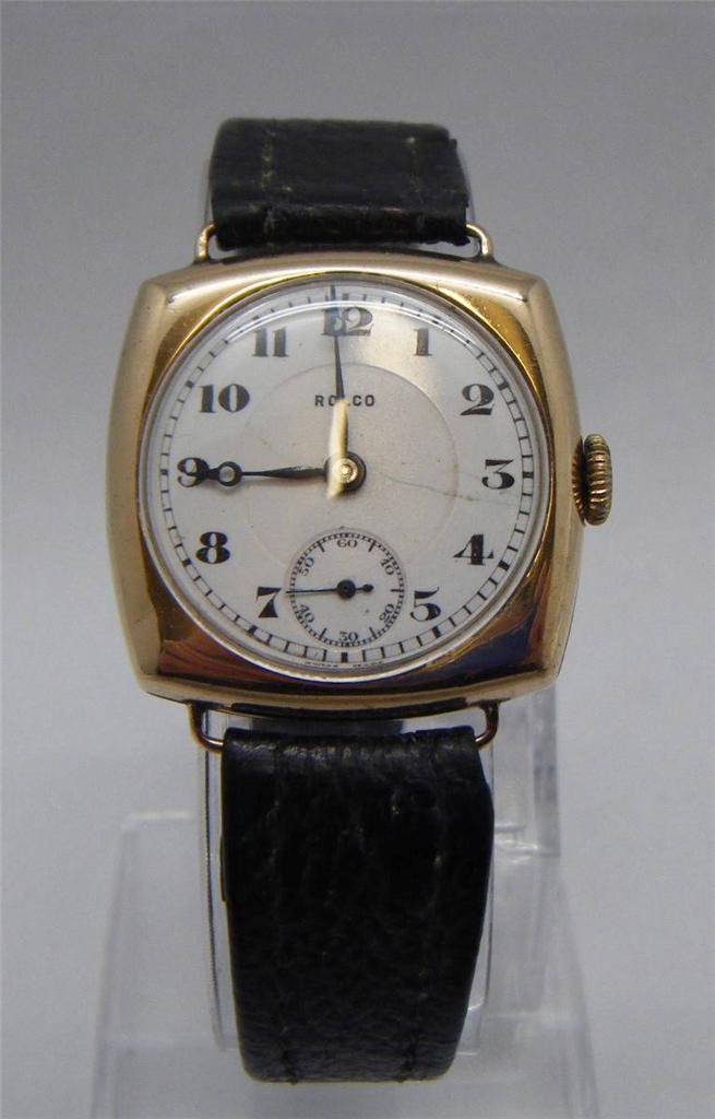 1930s Art Deco Mans 9ct Gold Early Rolex Rolco Wrist Watch Fully Serviced