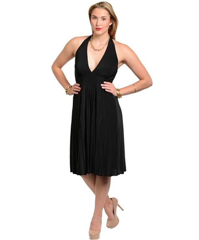 New Stylish Sassy Plus Size Black Marilyn Monroe Style Halter