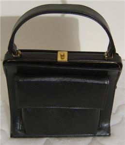 VINTAGE 50s 60s EMPRESS ROCKABILLY MOD BLACK FAUX LEATHER VINYL