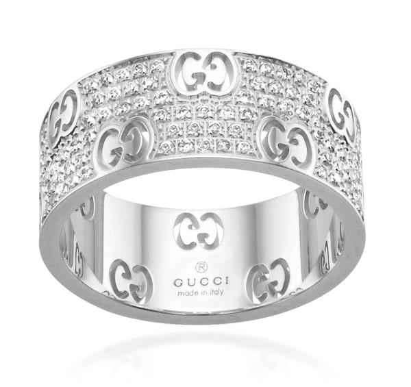 Gucci 18k White Gold Icon Stardust Eternity 0.57ct Diamond Band Ring ...