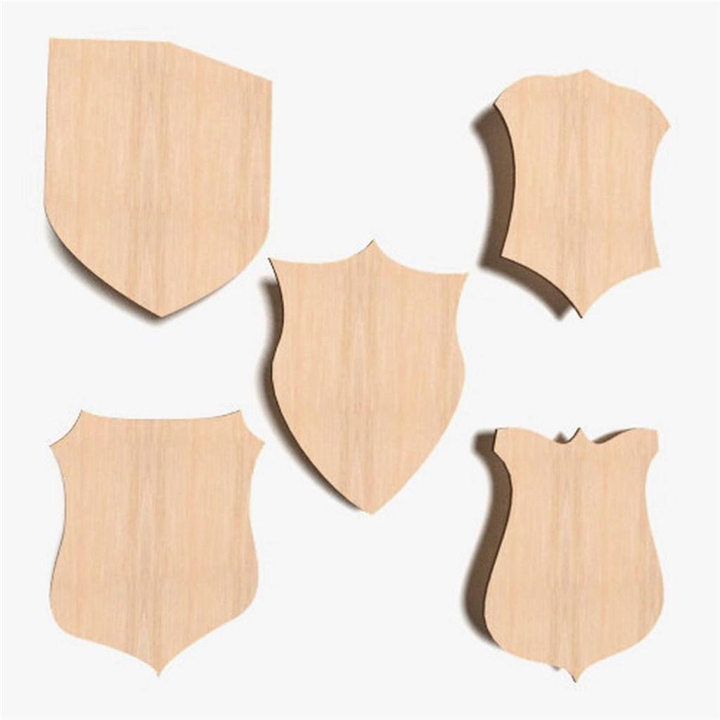 Wooden Wall Shape Plaque Plain Tags Blank Hanging Art Arms