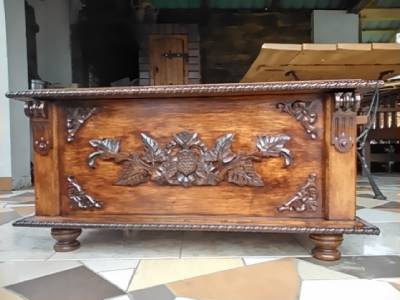 Decocraft Wooden Blanket Box Coffee Table Trunk Vintage Chest Wooden Ottoman Toy Box BT2