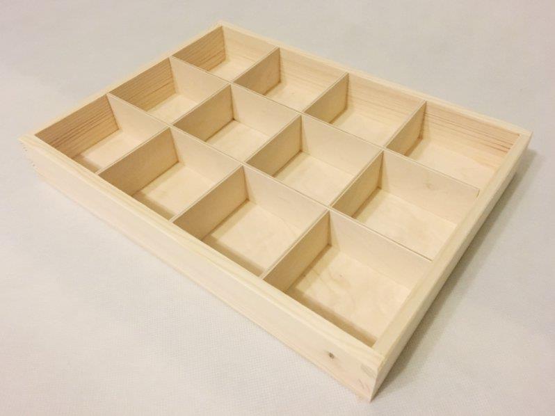 1 X Plain Wooden Tray 12 Compartments Shelf Caddy Storage Unit Image Is Loading 1 X Plain Wooden Tray 12 Compartments Shelf