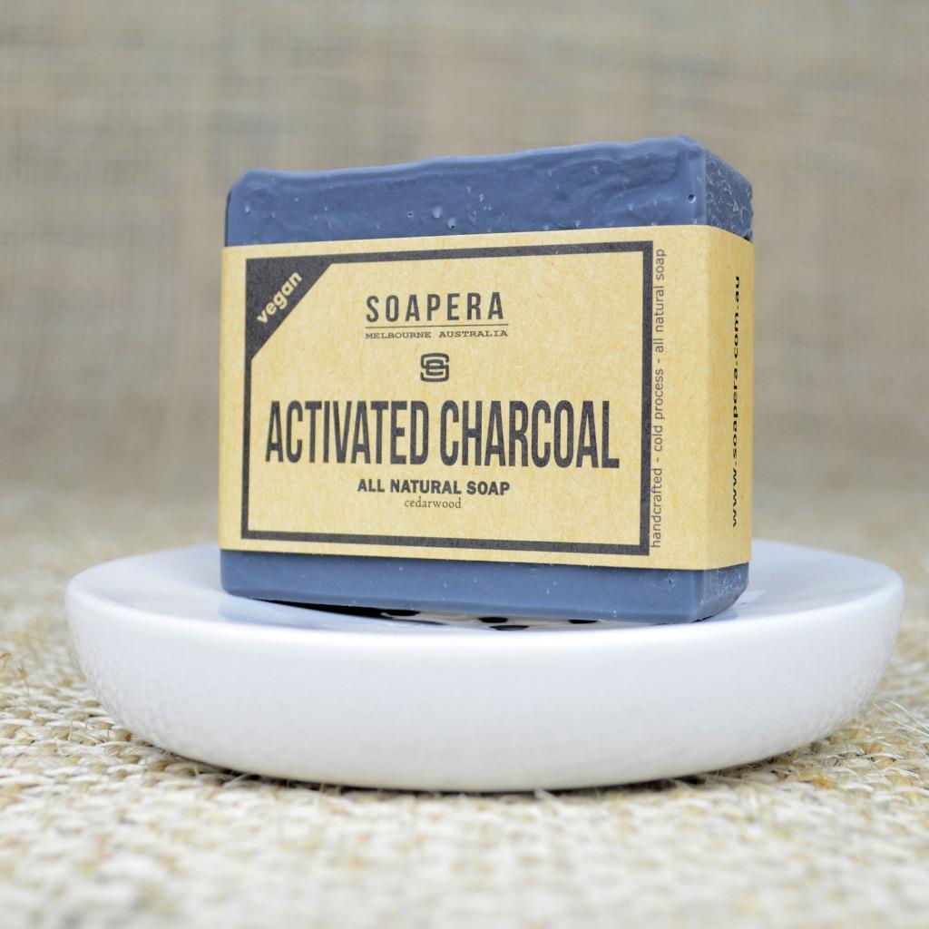 1 x ACTIVATED CHARCOAL black as midnight natural cold process