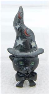Vintage Halloween Black Wizard Hat Cat Enamel Darlene Group Pin Brooch Ebay
