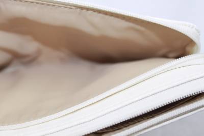AUTH Coach Wallet Wristlet Purse Clutch Black White Double Zipper F51155
