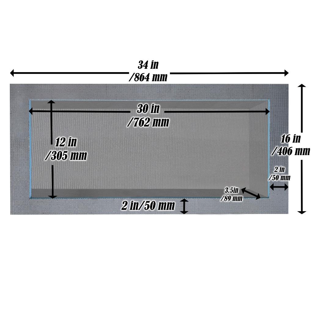 Tile Backer Board Shower Bathroom Niche Alcove Recessed Shelf Waterproof Storage - Picture 19 of 22