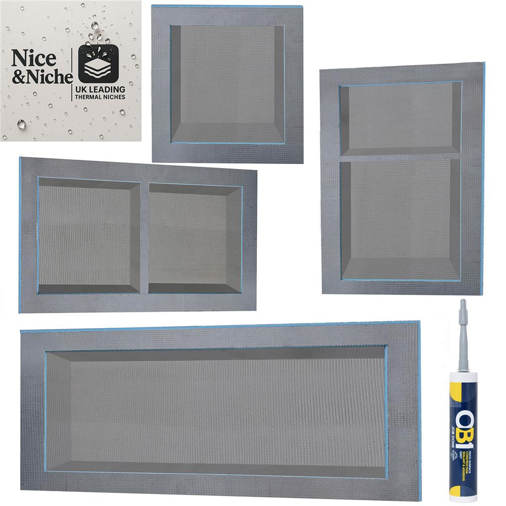 Tile Backer Board Shower Bathroom Niche Alcove Recessed Shelf Waterproof Storage - Picture 22 of 22