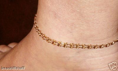 18 KT Gold electroplated Love Knot 1/4  Dancer  Body anklet Chain