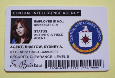 ALIAS (Sydney Anne Bristow) ID Card / Badge - CIA ID CARD Prop ...