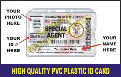 SPECIAL AGENT Novelty ID Badge Card **CUSTOMIZABLE** Similar to: FBI ...