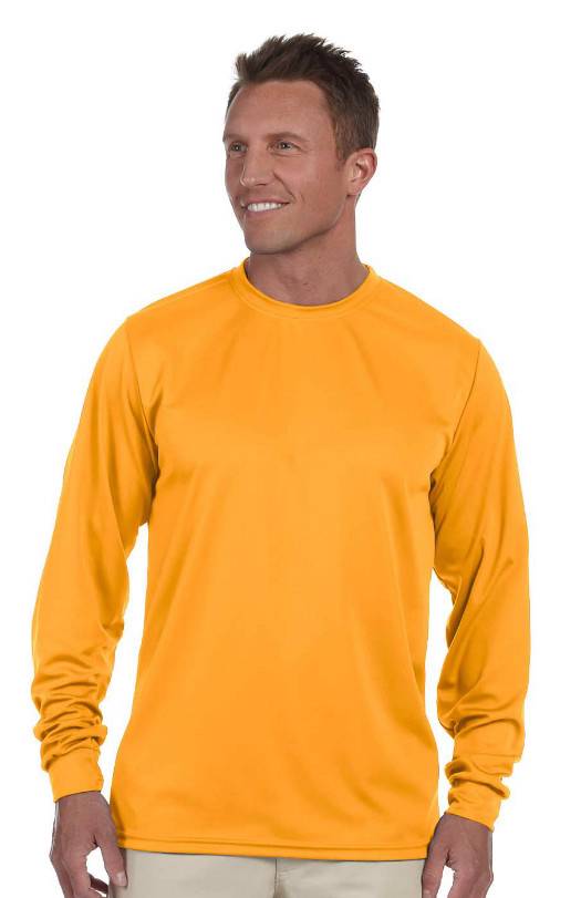 Augusta Sportswear Men's Long-Sleeve Moisture Wicking T-Shirt – 100% Polyester, S-3XL, Style 788