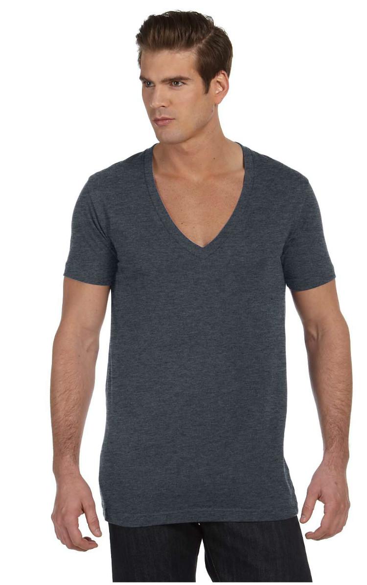 Bella Canvas Men's Unisex Jersey Short Sleeve Deep V-Neck T-Shirt XS ...