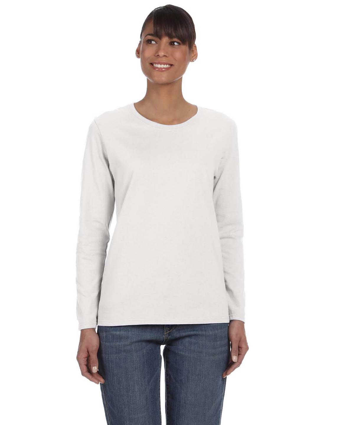 Gildan 100% Heavy Cotton Ladies' 5.3 oz. Missy Fit Long Sleeve T-Shirt ...