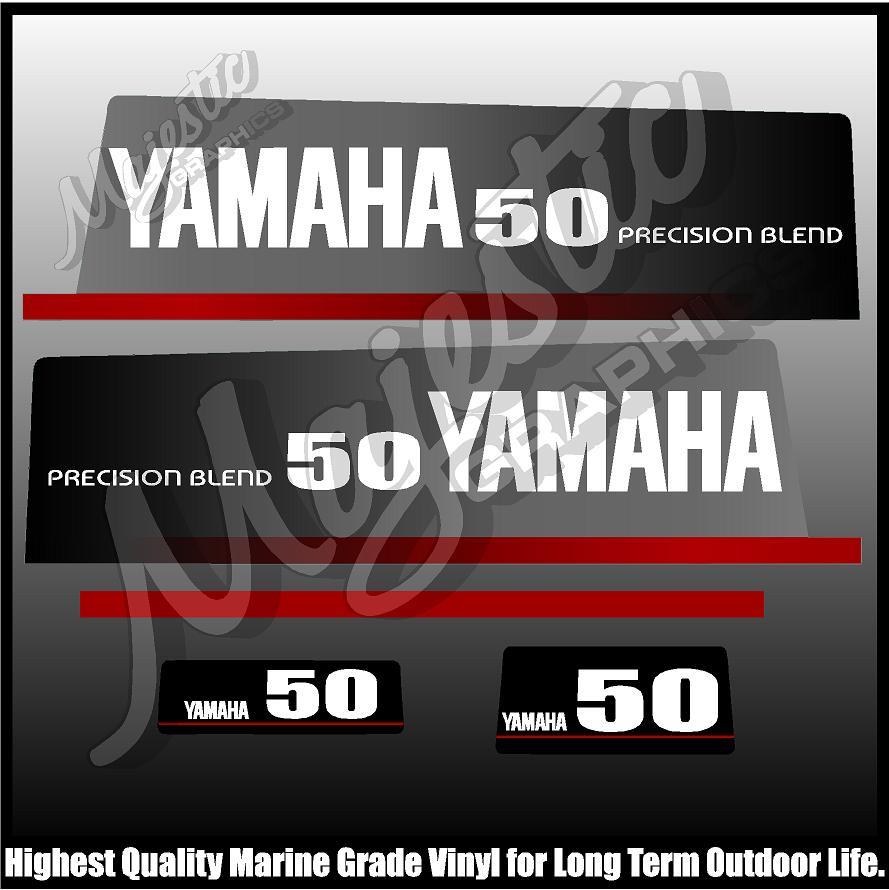 OUTBOARD DECALS YAMAHA 50 hp PRECISION BLEND
