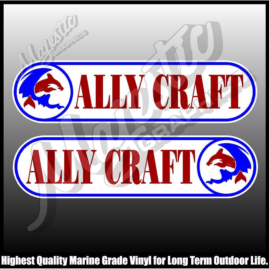 430mm X 105mm X 2 ALLYCRAFT LEFT /& RIGHT PAIR BOAT DECALS