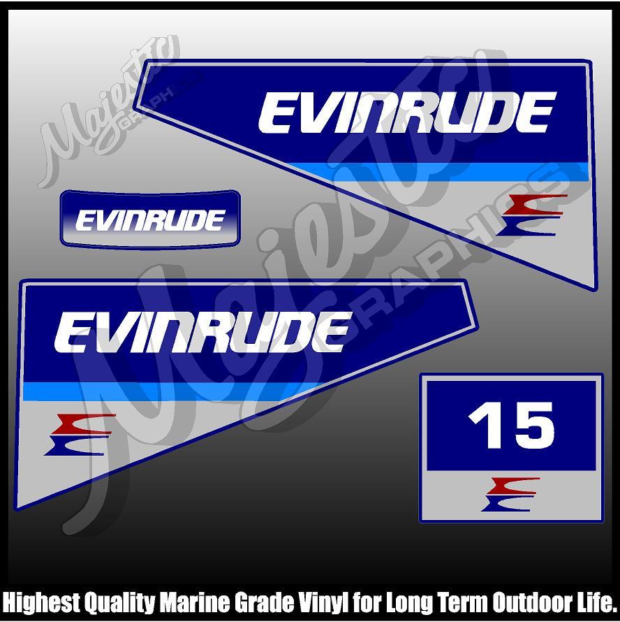 EVINRUDE 15 hp DECAL SET OUTBOARD DECALS eBay
